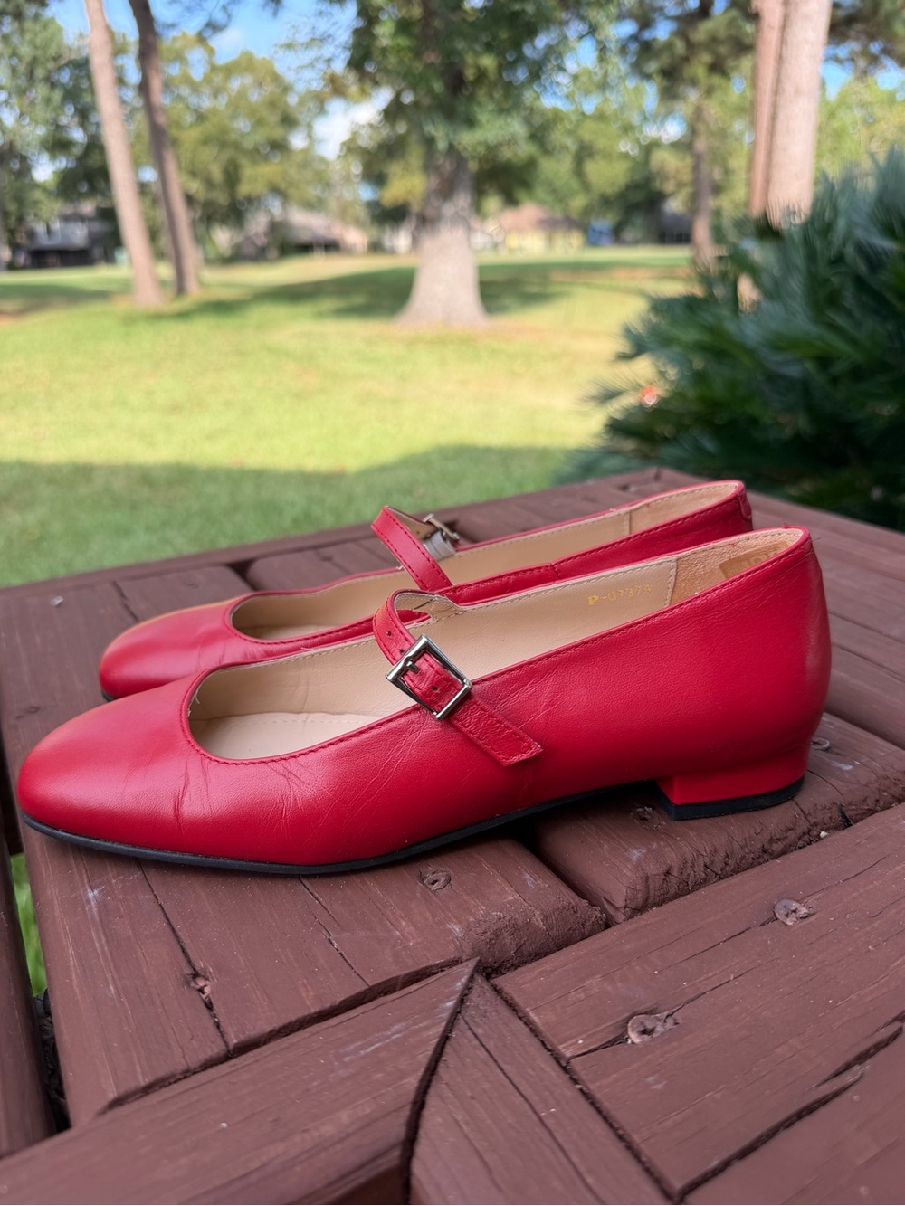 ALOHAS Por Do Sol Red Leather Mary Jane Ballet Flats EU 37 US 6.5 $190 - Picture 8 of 15